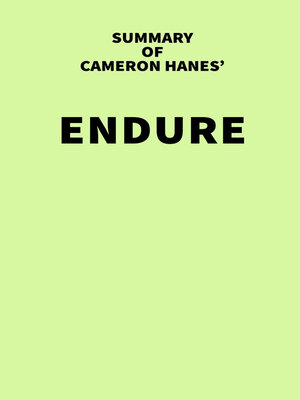 cover image of Summary of Cameron Hanes' Endure